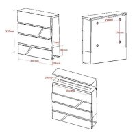 Briefkasten Briefbox ANTHRAZIT RAL 7016 mit 2 Edelstahlblenden Zeitungsfach